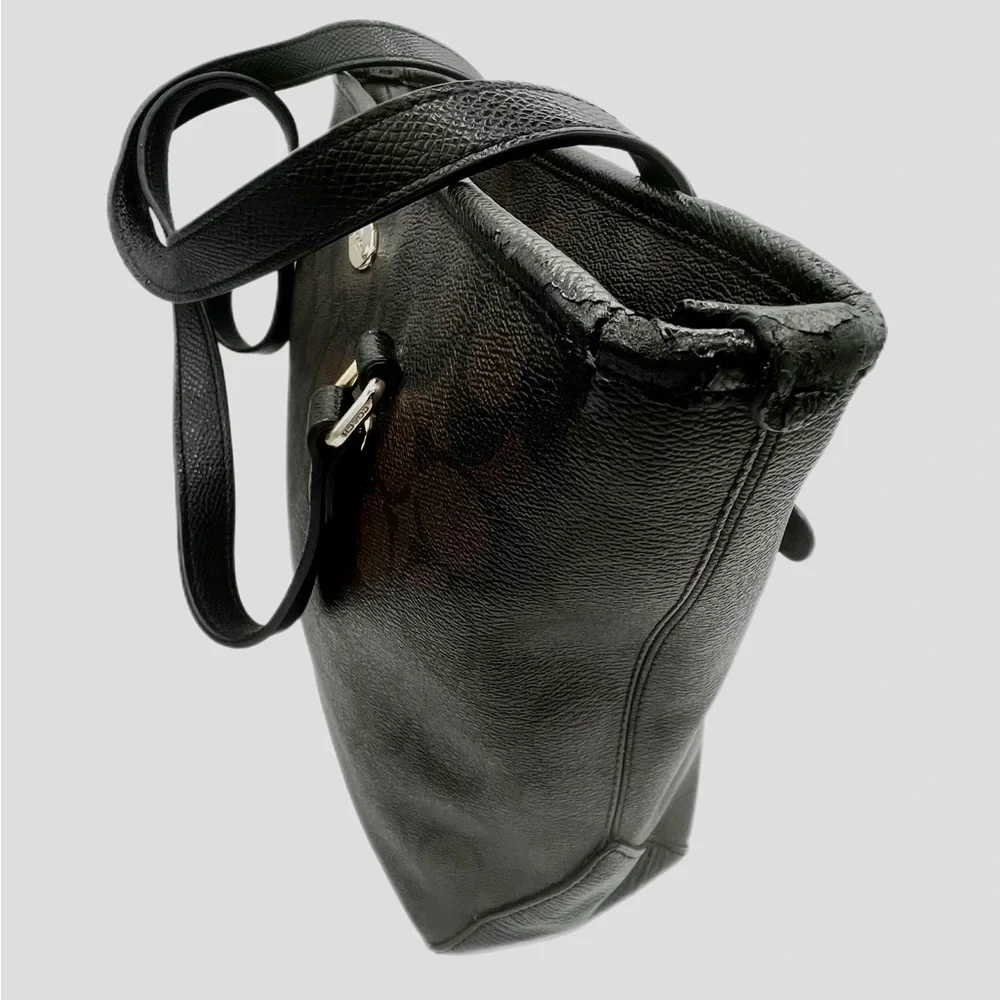 Coach Signature brown black Monogram Tote handbag shoulder bag Zip Top - Picture 3 of 7